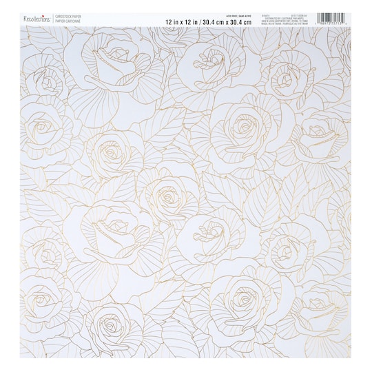12" x 12" Gold Roses Cardstock Paper by Recollections™